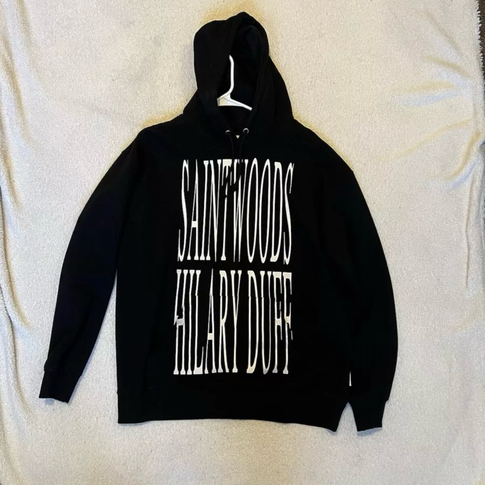 Saint woods Hilary duff Black Hoodie for Men